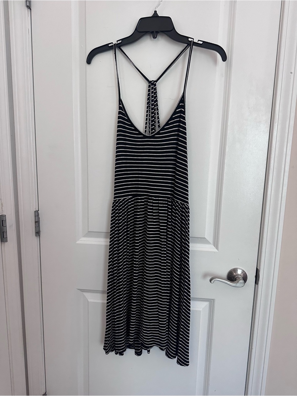 Striped Black & White Spaghetti Strap Summer Dress